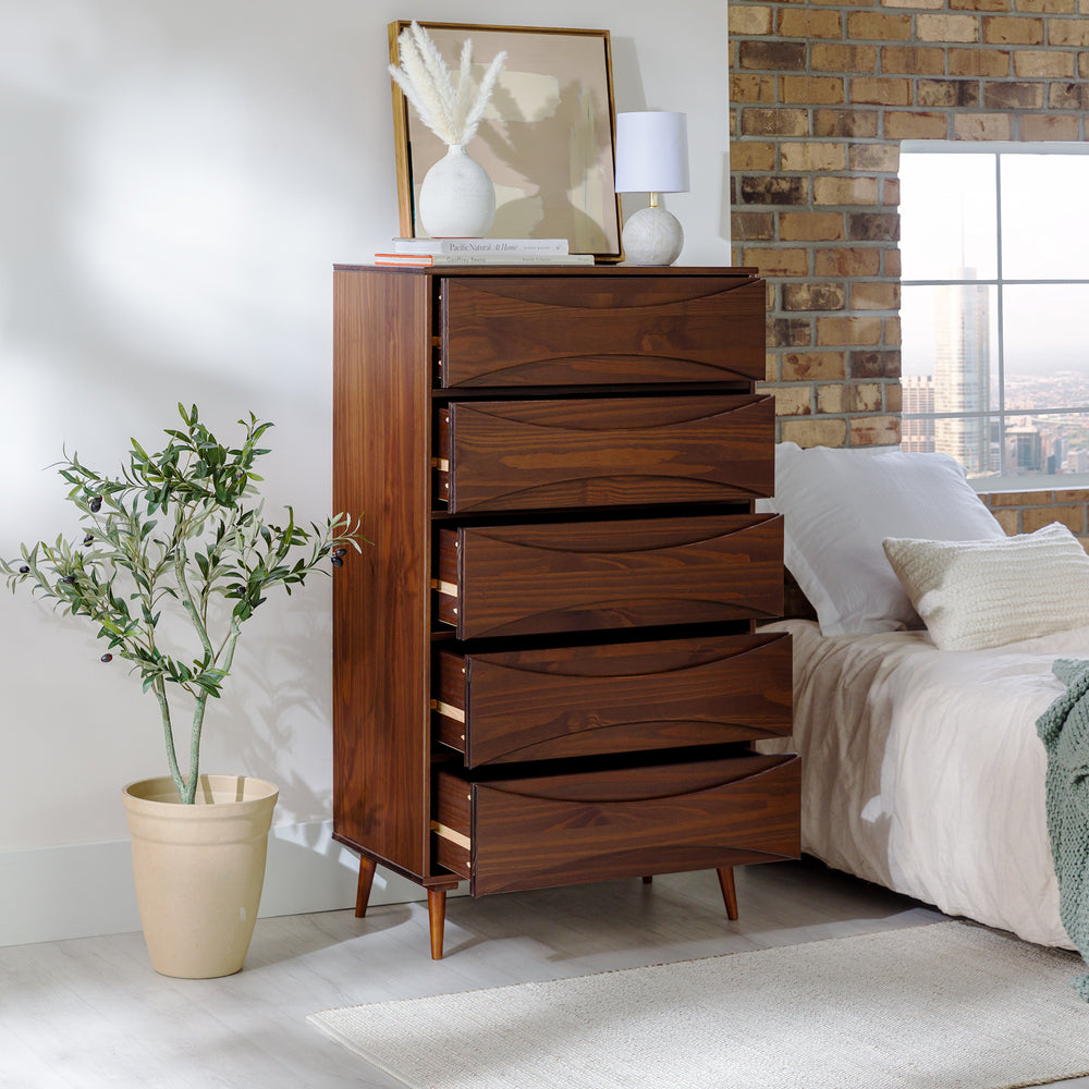 atticus solid wood mid-century modern dresser product info and reviews Atticus Solid Wood Mid-Century Modern Chest, Walnut