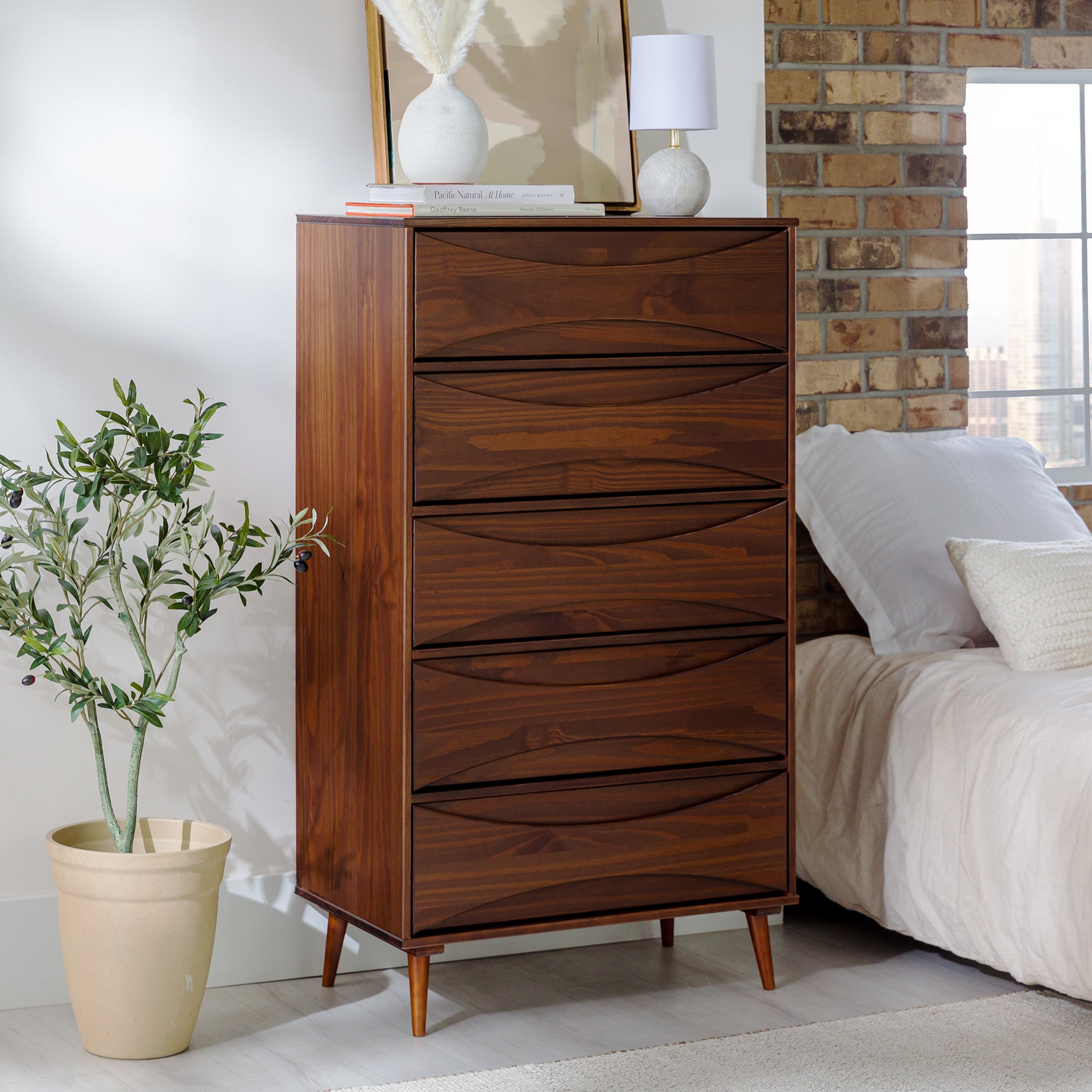 Atticus 5-Drawer Solid Wood Chest | Walker Edison
