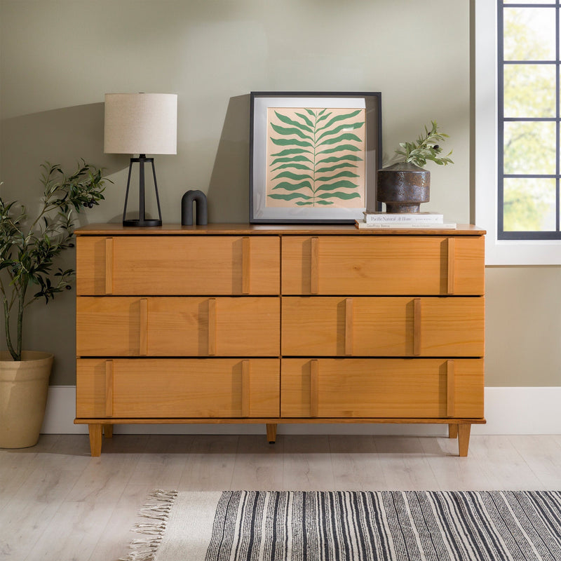 60" Modern Solid Wood Dresser Living Room Walker Edison 