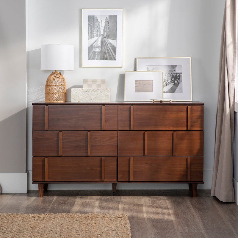 60" Modern Solid Wood Dresser Living Room Walker Edison 