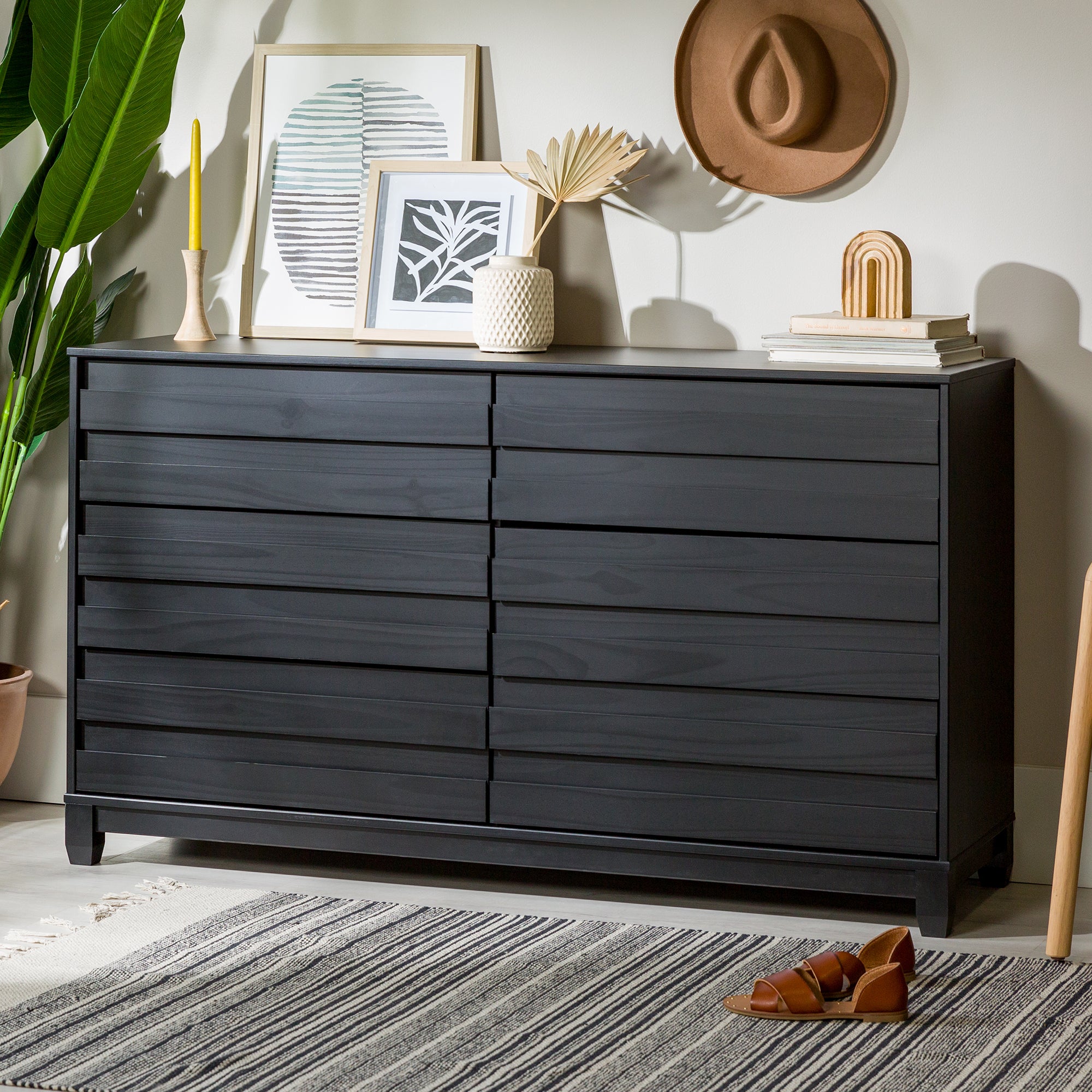 derby ブラック ベスト XL Priya 6-Drawer Solid Wood Dresser – Walker Edison