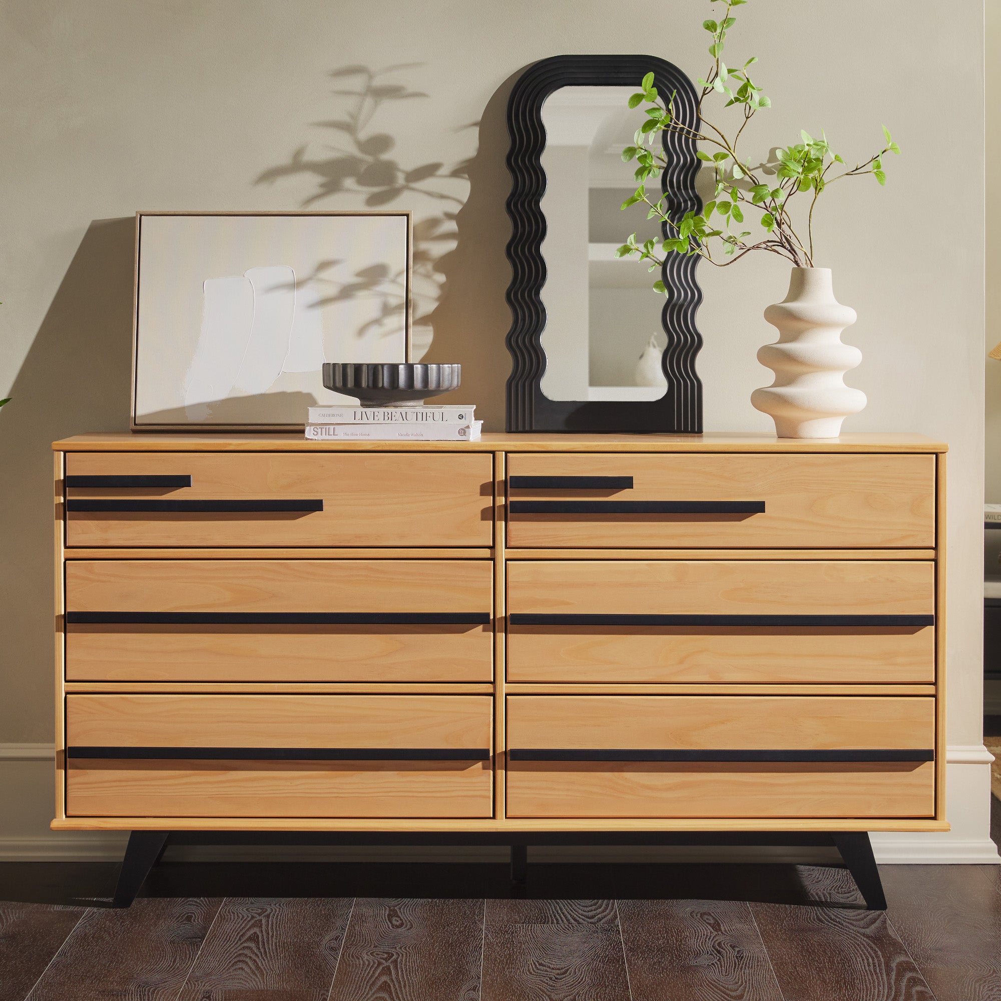 walker edison dresser Rebecca 6-Drawer Solid Wood Modern Colour:Black Ivory Bnwani Dresses Kids Long-sleeved floor length youve finally stumbled upon
