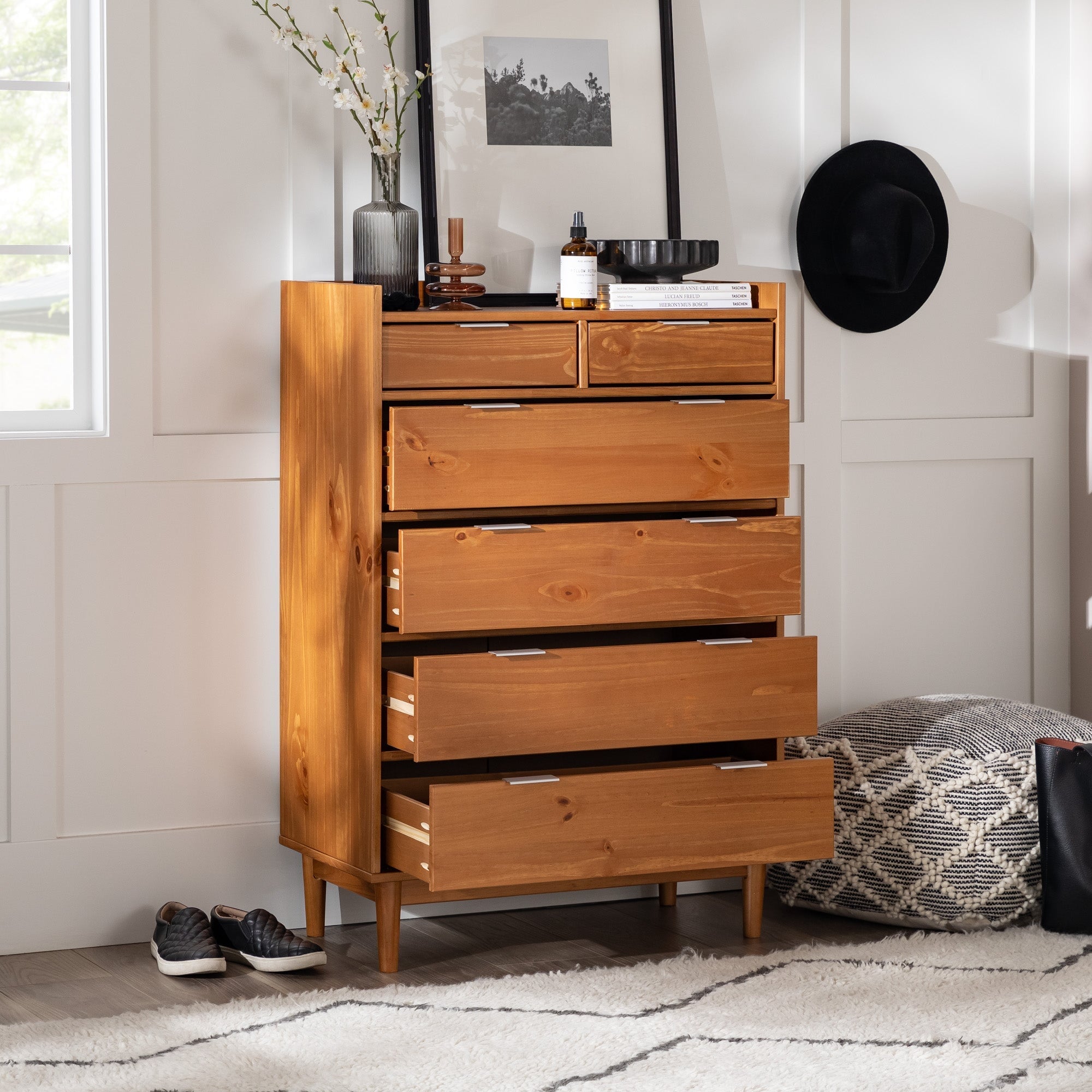 Lee Mid-Century Modern Wood Nightstand