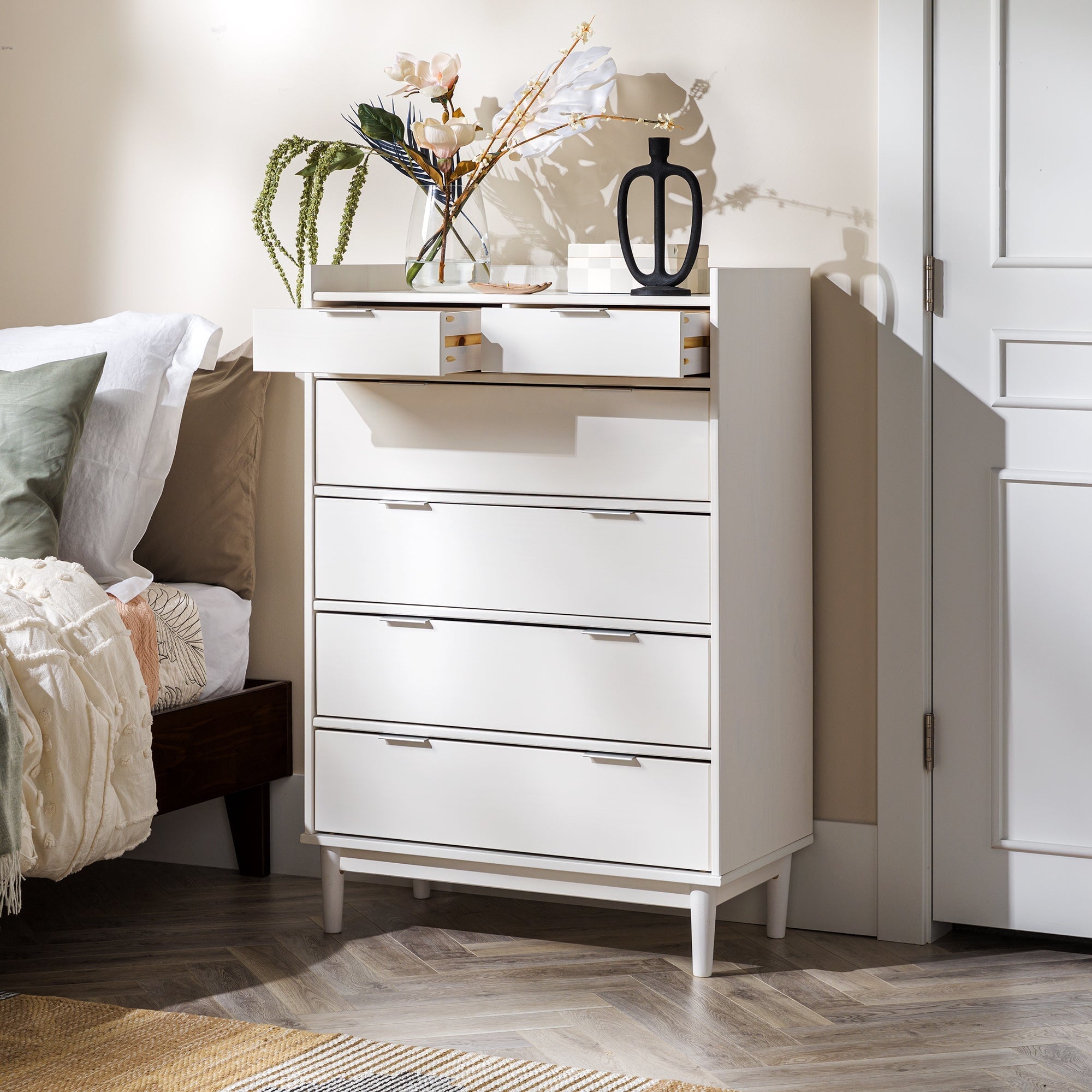 lee mid century modern wood dresser Mid-Century 6-Drawer Wide Dresser / Caramel The Lee dresser offers visual intrigue and natural grain warmth with its blockwork detailing and fluted plinth base dresser mcm Lee Mid-Century Modern