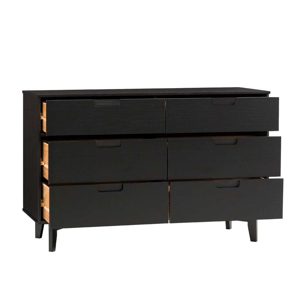 Sloane Mid Century Modern 3 Drawer Solid Wood Dresser, Black Sloane Mid Century Modern 3 Drawer Solid Wood Dresser, Black