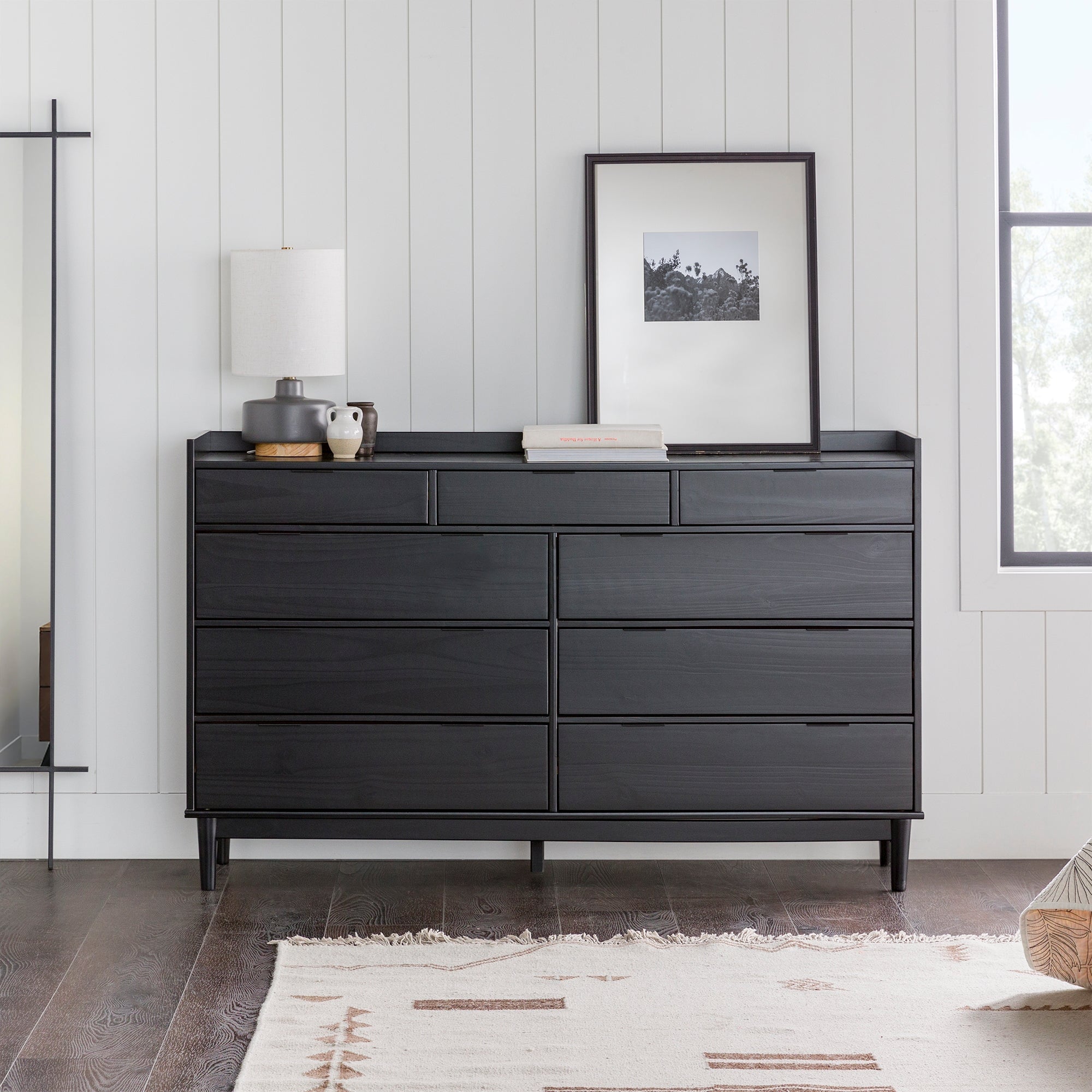 lee mid-century modern 9-drawer dresser product info and reviews Wood Nightstand | Walker Edison Short-Sleeve Cutout Mini Dress storage rooms dresses for spring Color:BPB
