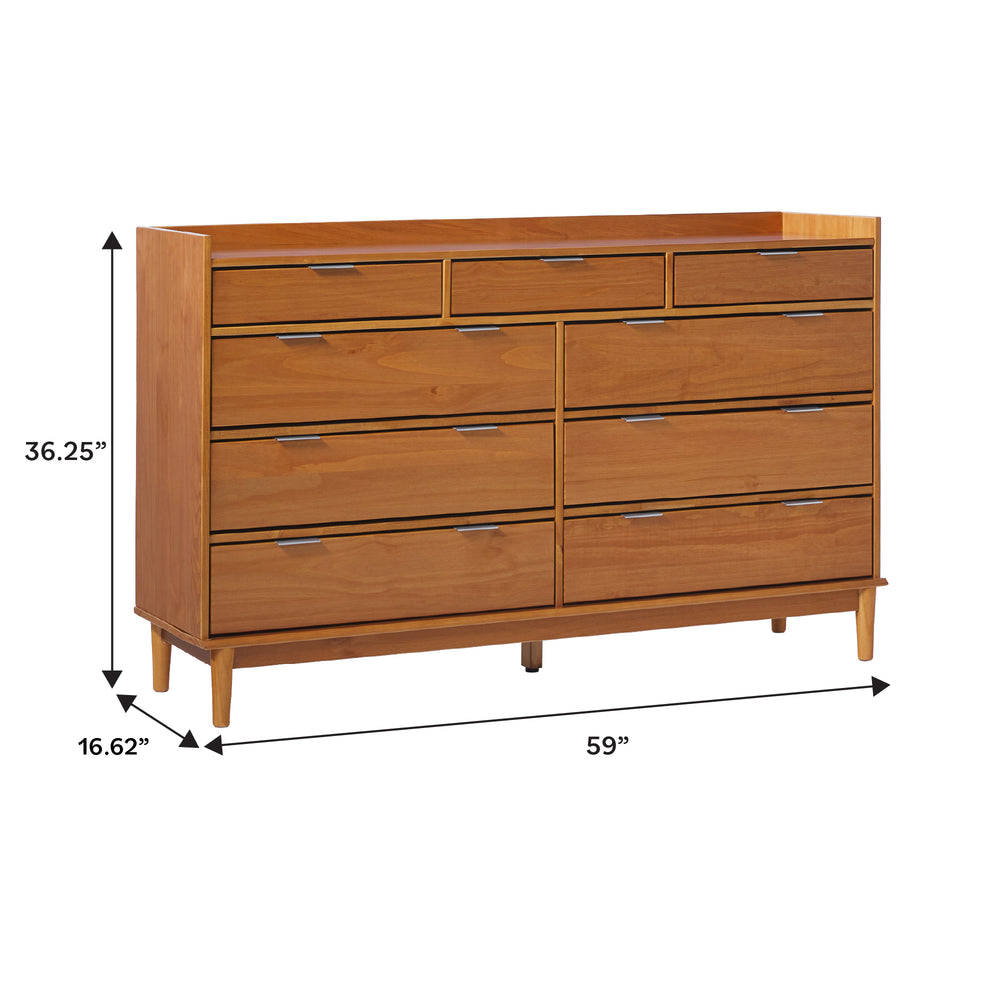 lee mid-century modern 6-drawer wide dresser product info and reviews Lee Mid-Century Modern Wood Dresser