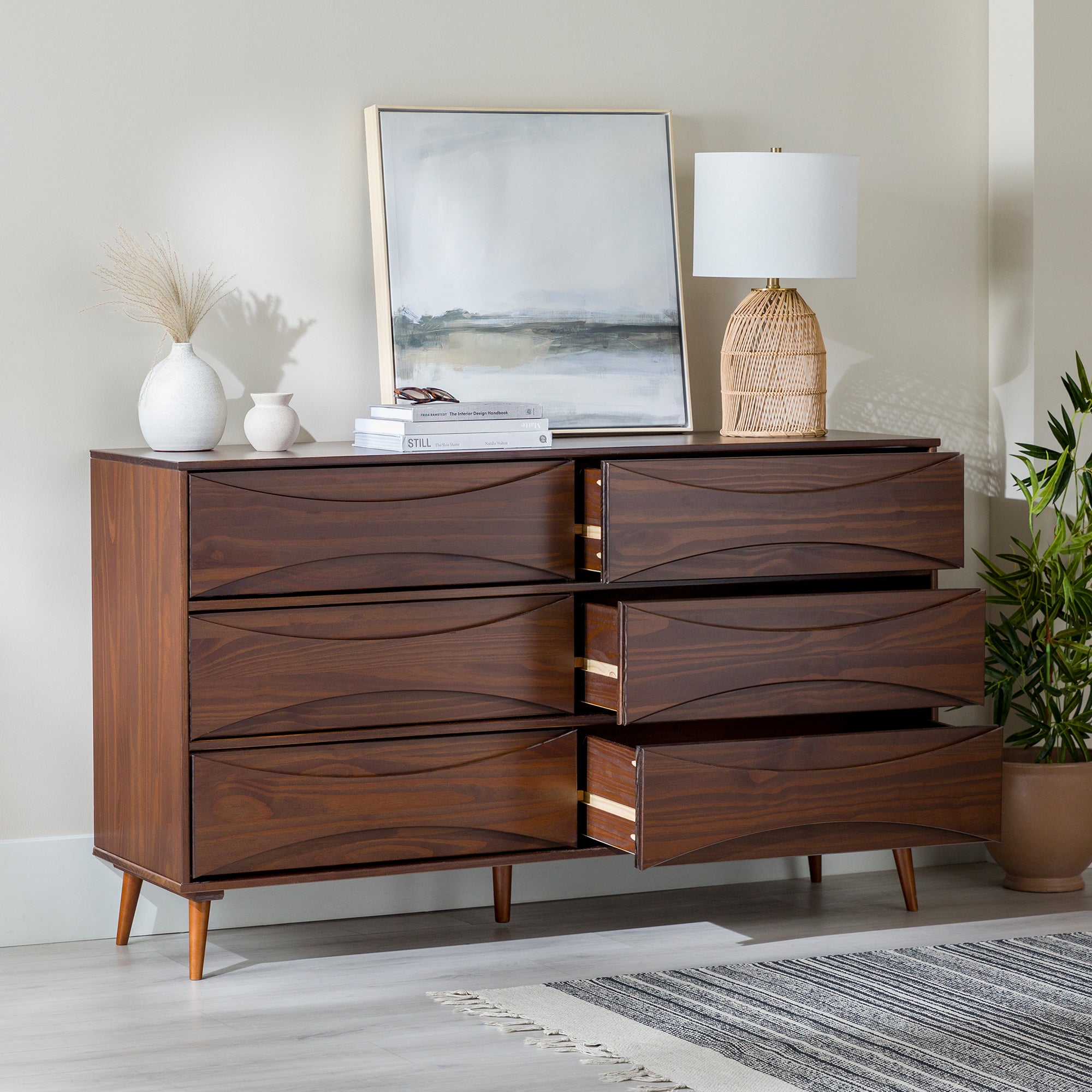 Atticus Solid Wood Mid-Century Modern Dresser – Walker Edison