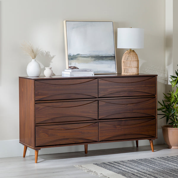 Atticus Solid Wood Mid-Century Modern Dresser – Walker Edison Atticus Solid Wood Mid-Century Modern Dresser – Walker Edison