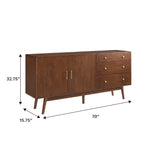 Mid-Century 70" Modern Console Buffet Sideboard Thumbnail