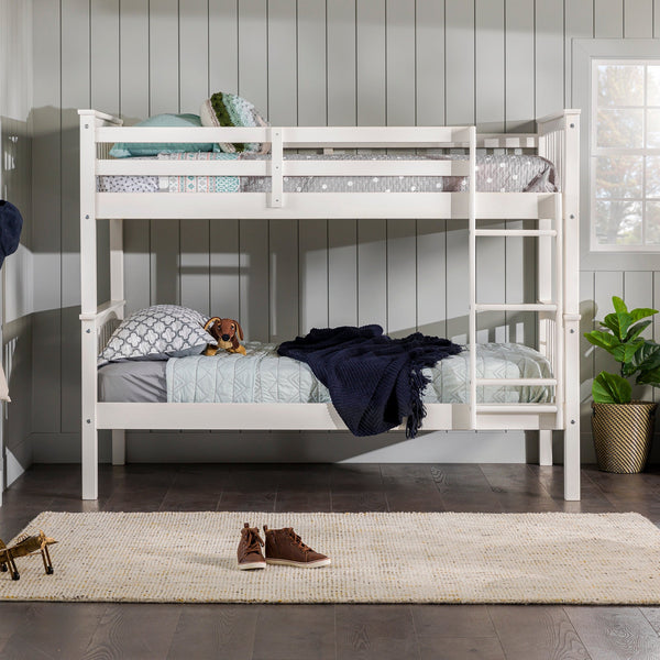 White bunk beds twin over outlet twin