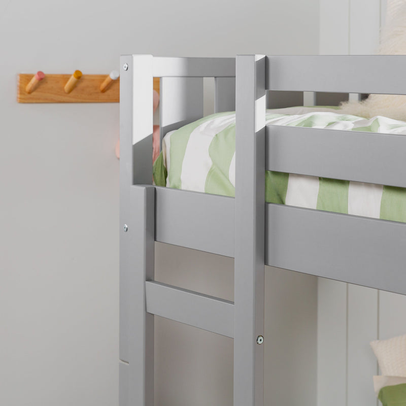 Twin Over Twin Solid Wood Slat Bunk Bed Bedroom Walker Edison 