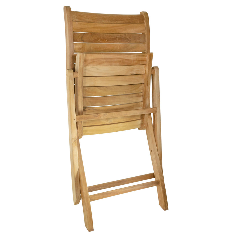 NORDICTEAK - Naples Natural Teak Outdoor Patio Folding Chair