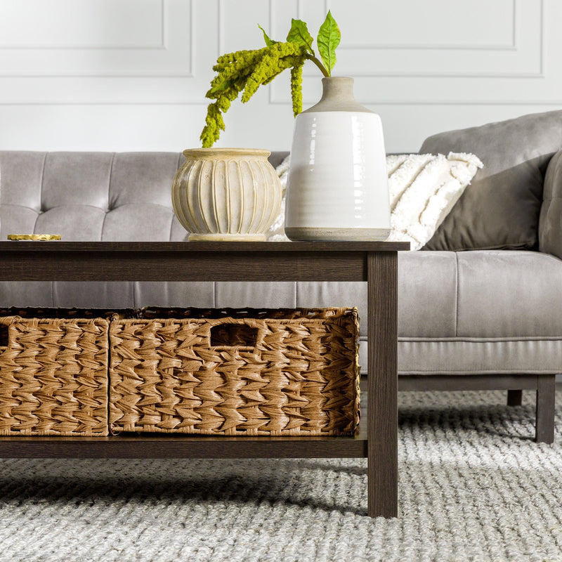 Mission Storage Coffee Table with Baskets Occasional Walker Edison 