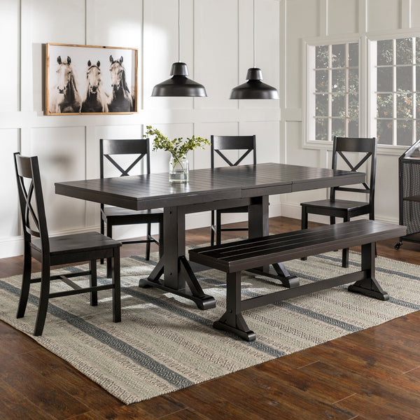 Meridian 6-Piece Wood Dining Set Walker Edison 