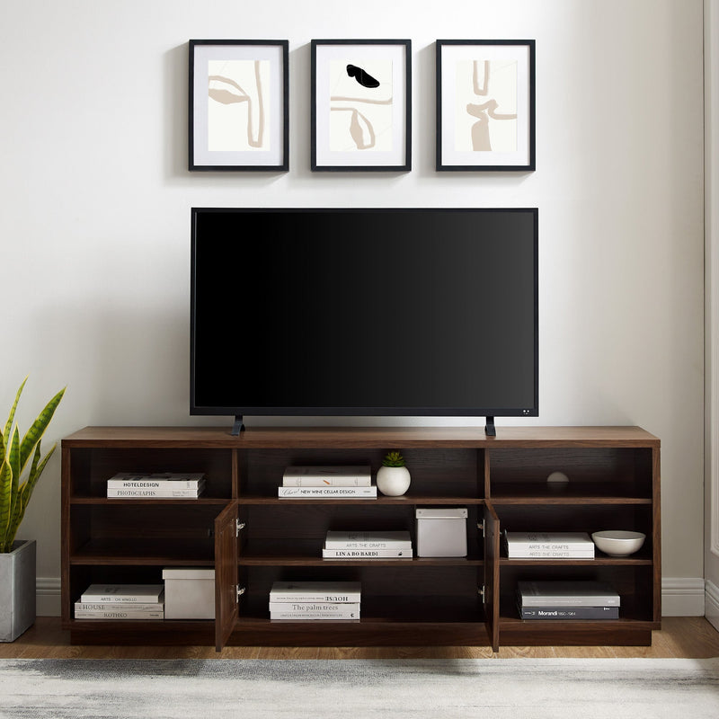 70" Contemporary Two-Door Wood Console Living Room Walker Edison 