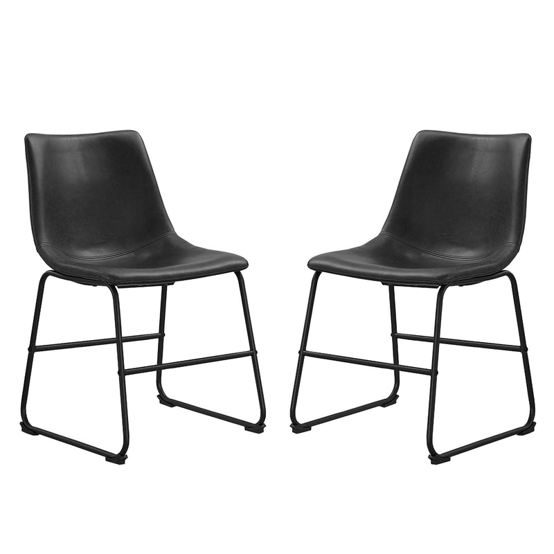 Faux 2-Piece Leather Dining Chairs Dining / Kitchen Walker Edison 