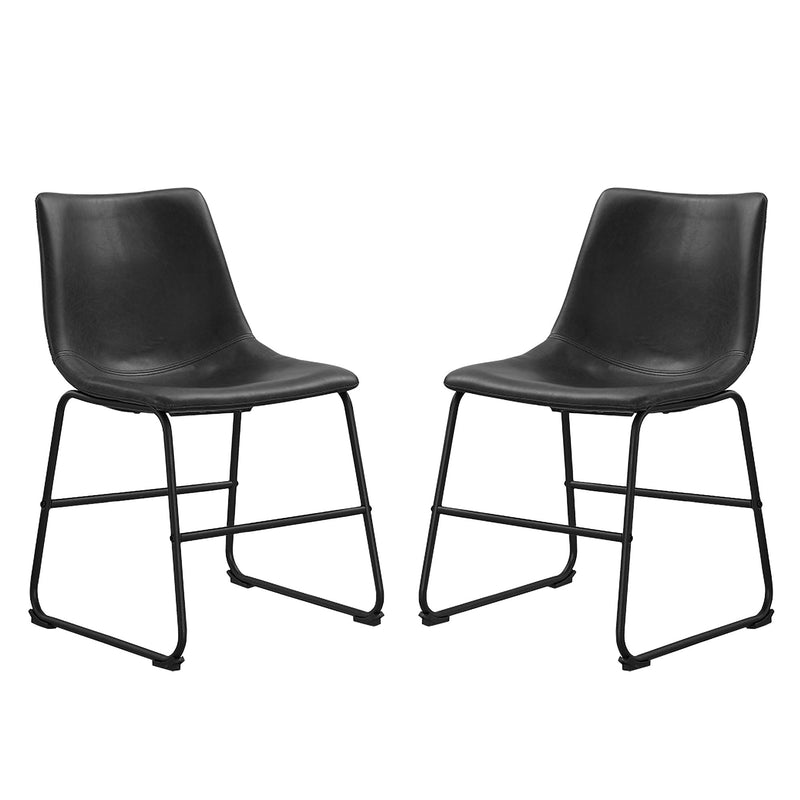 Faux 2-Piece Leather Dining Chairs
