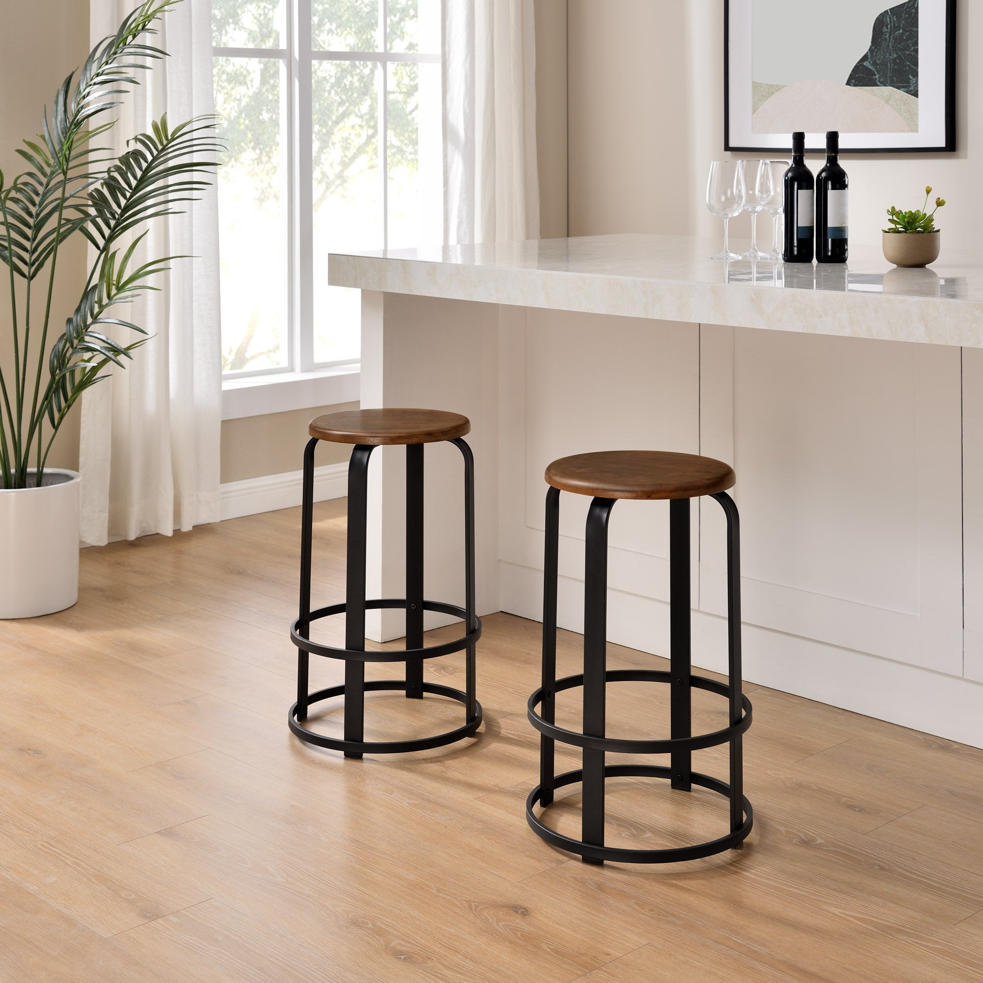 Best 26 Metal and Wood Kitchen Bar Stool Walker Edison