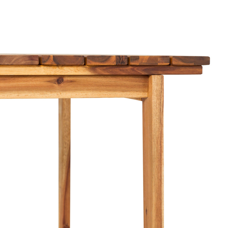 Modern Solid Wood Slat-Top Outdoor Dining Table Living Room Walker Edison 