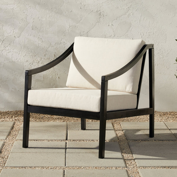 Modern Solid Wood Outdoor Lounge Chair Living Room Walker Edison Black Wash 