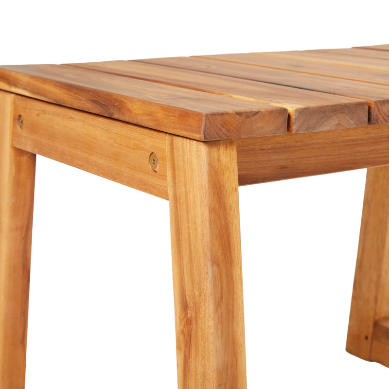 Modern Solid Wood Slat-Top Outdoor Square Side Table Living Room Walker Edison 