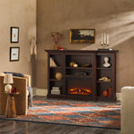 Cullen 70" Traditional Electric Fireplace with Mantel and Shelves Thumbnail