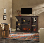 Cullen 70" Traditional Electric Fireplace with Mantel and Shelves Thumbnail