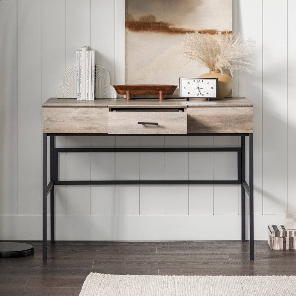 Edison Storage Desk Oak Effect