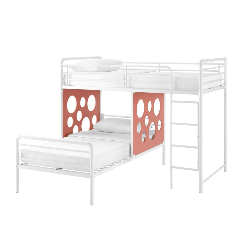 60" L-Shape Bunk Bed with Cut Out Panels Living Room Walker Edison 