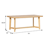 Nash Modern Farmhouse Rustic Solid Oak Wood Rectangular Dining Table Thumbnail