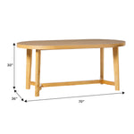 Nash Modern Farmhouse Rustic Solid Oak Wood Oval Dining Table Thumbnail