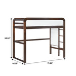 Adyn Contemporary Twin Loft Bunk Bed with Ladder Thumbnail