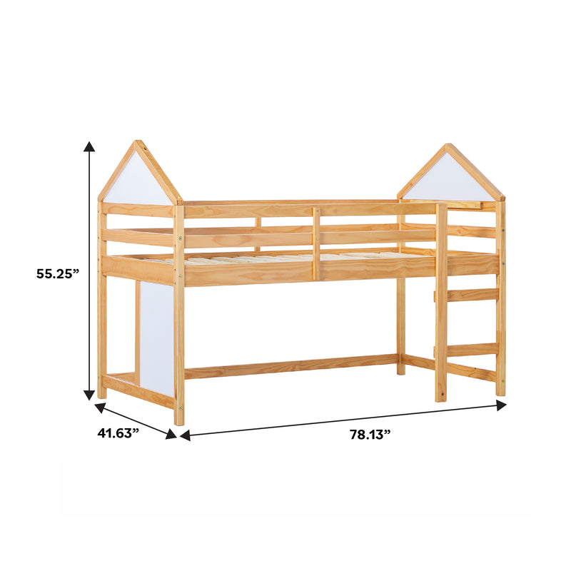 Skyler Contemporary Wood Low Loft Bunk Bed