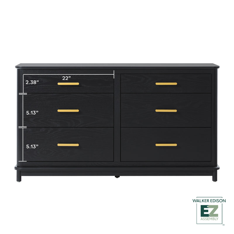 Annette Contemporary 6-Drawer Wood Dresser