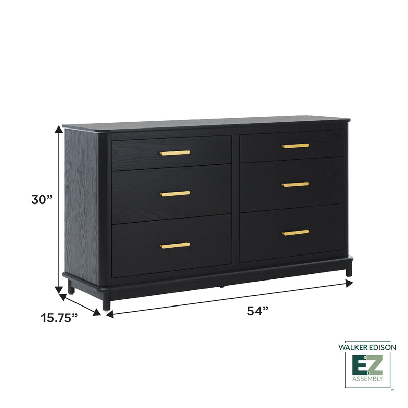 Annette Contemporary 6-Drawer Wood Dresser