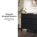 Elias 6-Drawer Contemporary Dresser with Curved Top Thumbnail