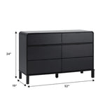 Elias 6-Drawer Contemporary Dresser with Curved Top Thumbnail