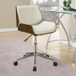 Ecru and Walnut Swivel Office Chair Thumbnail