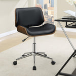 Faux Leather with Wood Swivel Office Chair Thumbnail