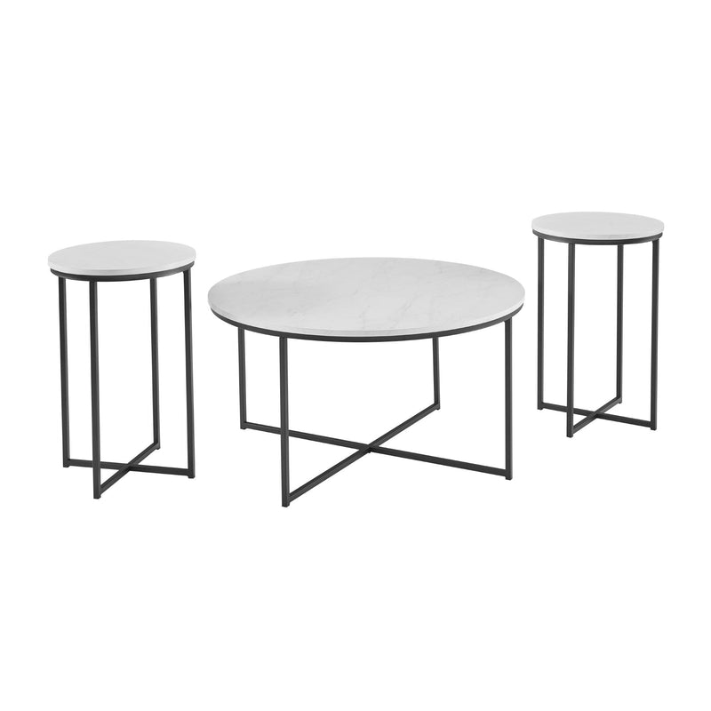 Alissa 3 Piece Coffee and Side Tables Walker Edison 