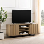 60" Modern TV Cabinet with Paneled Doors Living Room Walker Edison  Thumbnail