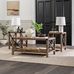 3-Piece Barndoor Accent Table Set Living Room Walker Edison  Thumbnail