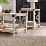 3-Piece Barndoor Accent Table Set Living Room Walker Edison  Thumbnail