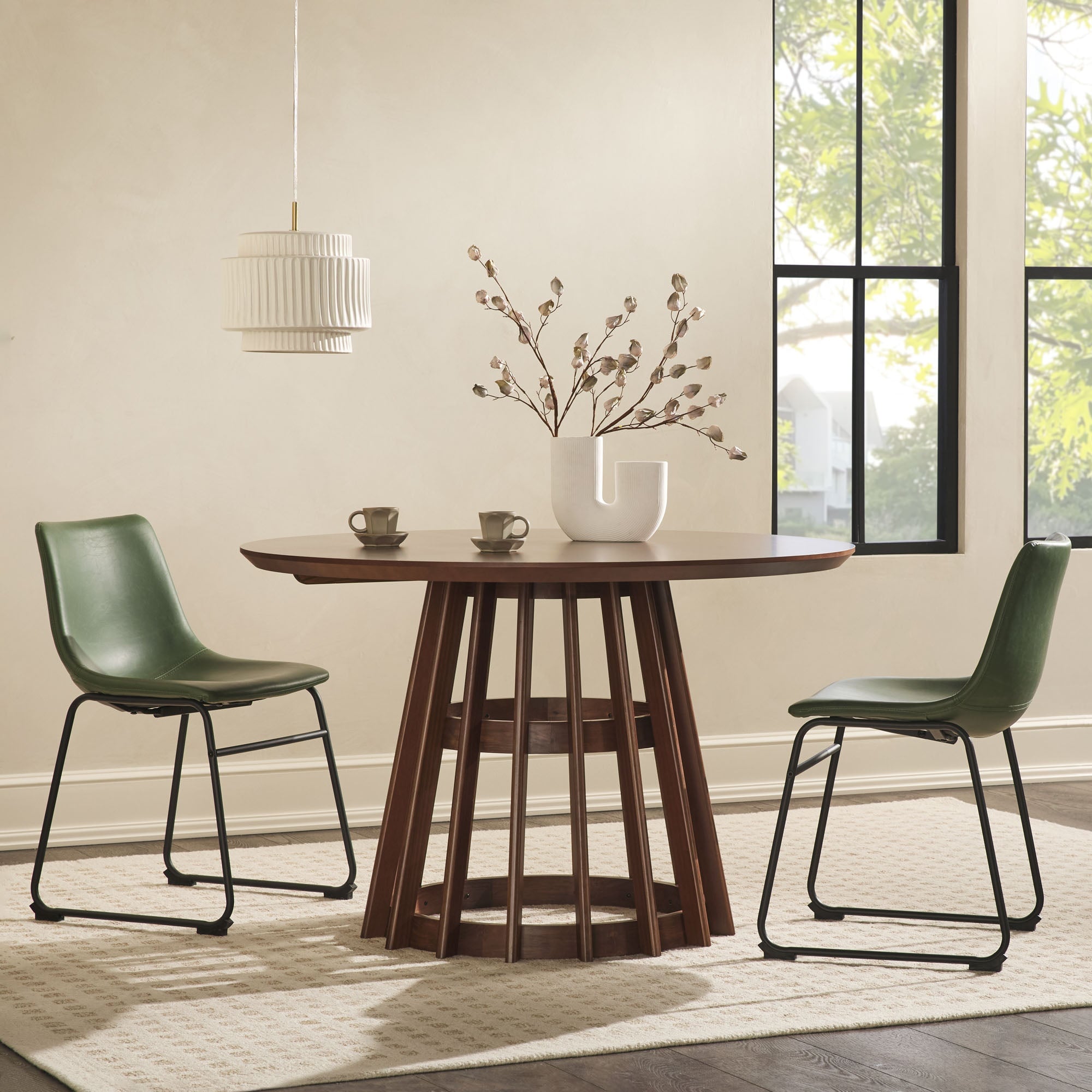Modern 48 Round Solid Wood Dining Table – Walker Edison