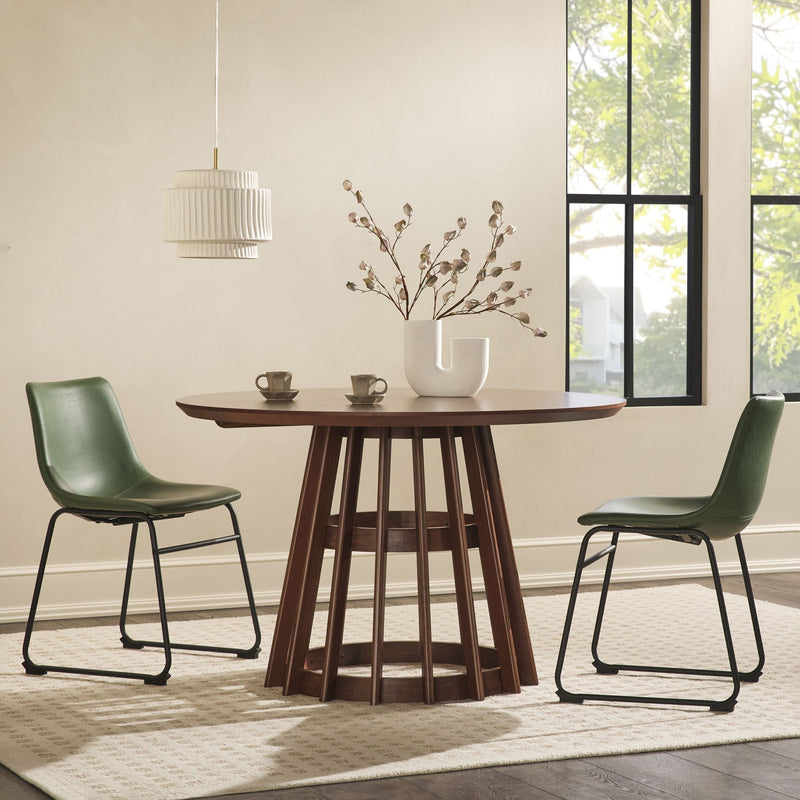 Modern 48" Round Solid Wood Dining Table | Japandi Dining Table | Walker Edison