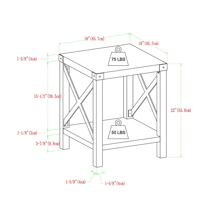 Urban Industrial Metal Wrap-Leg Side Tables, Set of 2 side table Walker Edison 