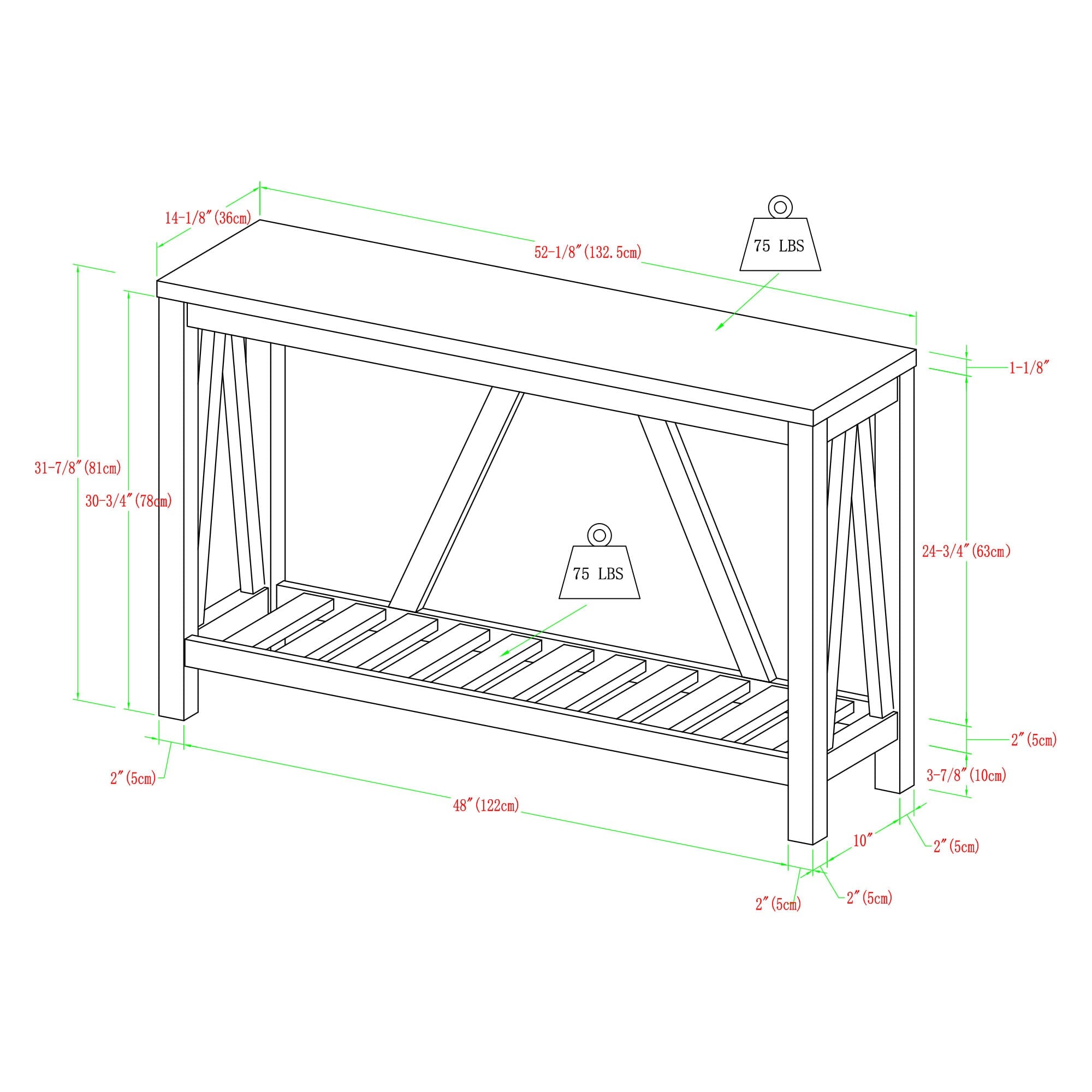 A-Frame Rustic Entry Table – Walker Edison