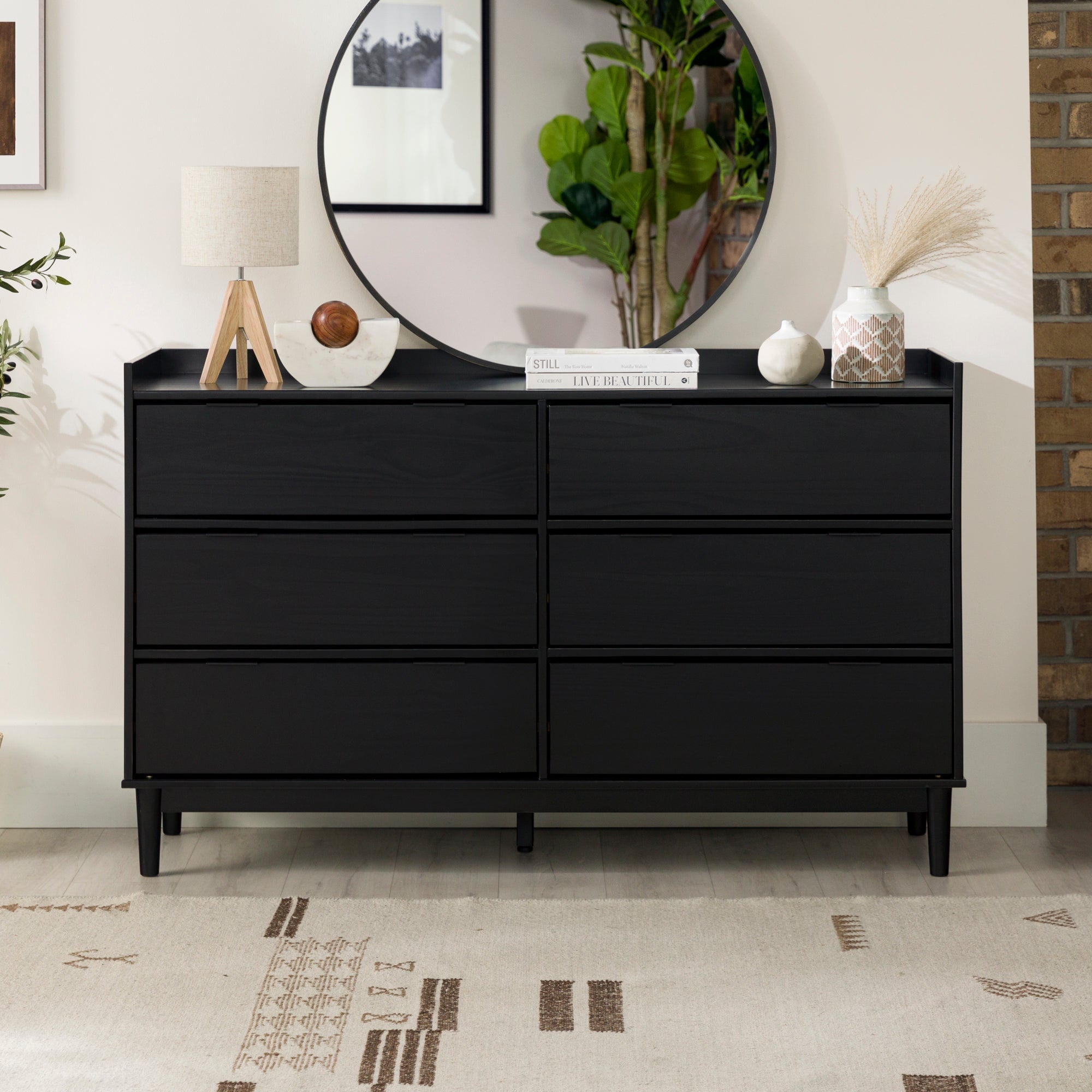 black mid century modern dresser Lee Mid-Century Wood Nightstand Color:Blue Denim woodland style Arden 6 Drawer Dresser a place to explore