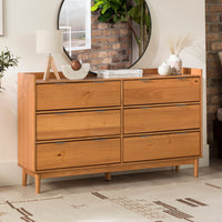 modern dresser under 200 Lee Mid-Century Modern Wood Dresser 6-Drawer Wide Dresser / Caramel